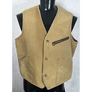 Vintage Caboose Men's Vest Tan Brown Size X-Large